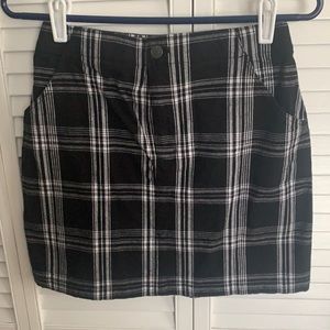 Black and white striped skirt